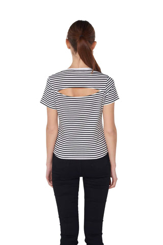 Striped Cut Out Top