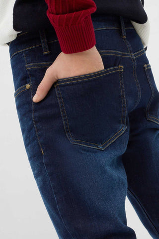 Dark Wash Textured Jeans